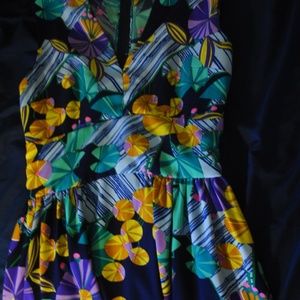 Vintage Colorful Lilypad Dress